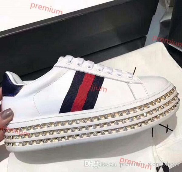 

popular design casual shoes white ace green blue red stripes bee tiger snake love sneakers men and women large size 35-41, Black