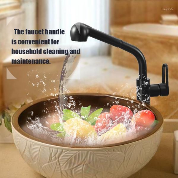 

european-style pull out single connection bathroom tap vertical installation rotatable pull out water faucet1