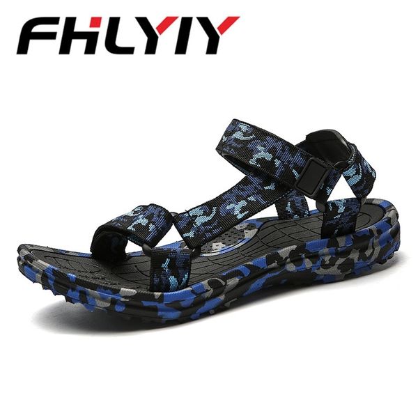 

summer men sandals camouflage slipper men sandals comfortable man shoes fashion sandalia masculina casual flip flops flat sandal y200107, Black