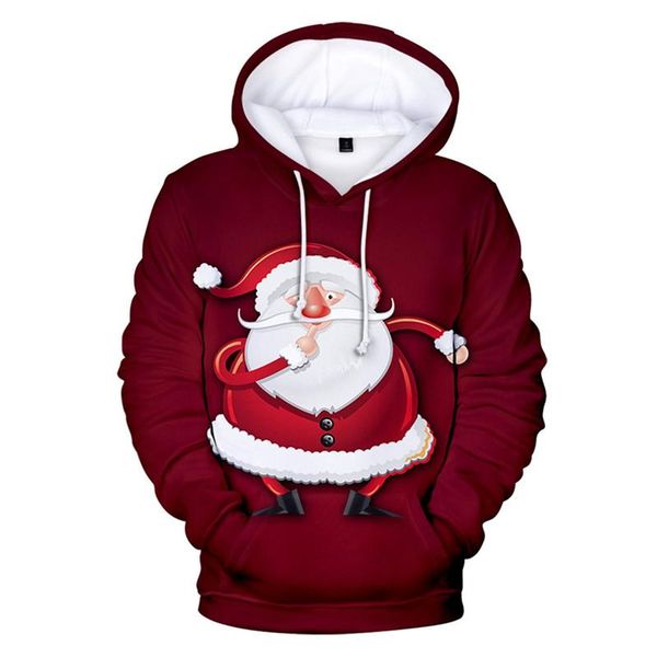 

men's jackets men casual men/women santa claus hoodies 3d sweatshirts print hoody tide fashion hooded tracksuits, Black;brown