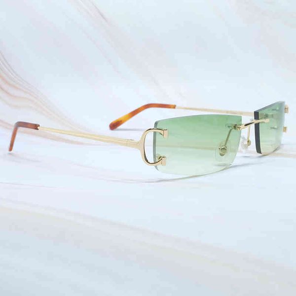 

2022 factory wholesale model vintage rimless small square big sun cool rapper shades party eyewear gafas de sol anux sunglasses, White;black