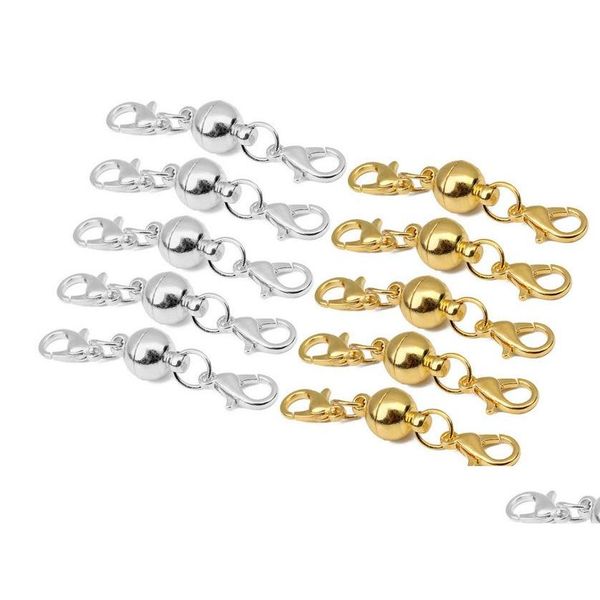 

new 6mm/8mm powerful magnetic magnet necklace lobster clasps silver/gold plated ball clasps for diy necklace jewelry iiijz