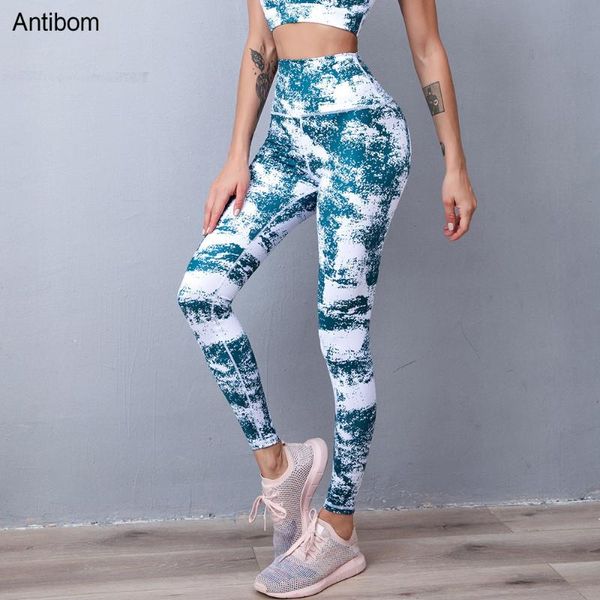 

antibom print yoga pants women high waist slim tights fitness gym workout sports leggings stretchy push up trousers quick dry, White;red