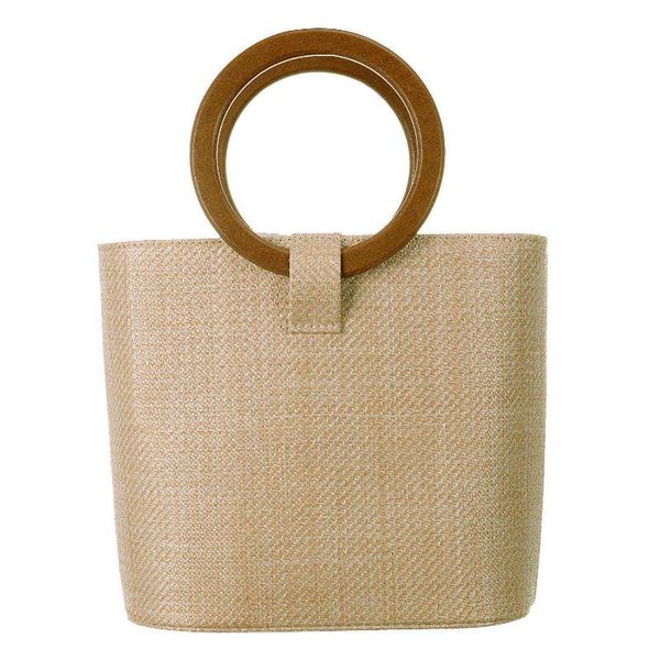 

dcos-women's solid straw bucket bag tote handbags shoulder bags big handbags handle straw bag(khaki
