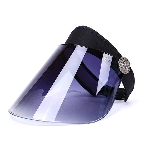 

plastic visor sun hat adjustable sports sunvisor outdoor summer cap lxh1, Blue;gray