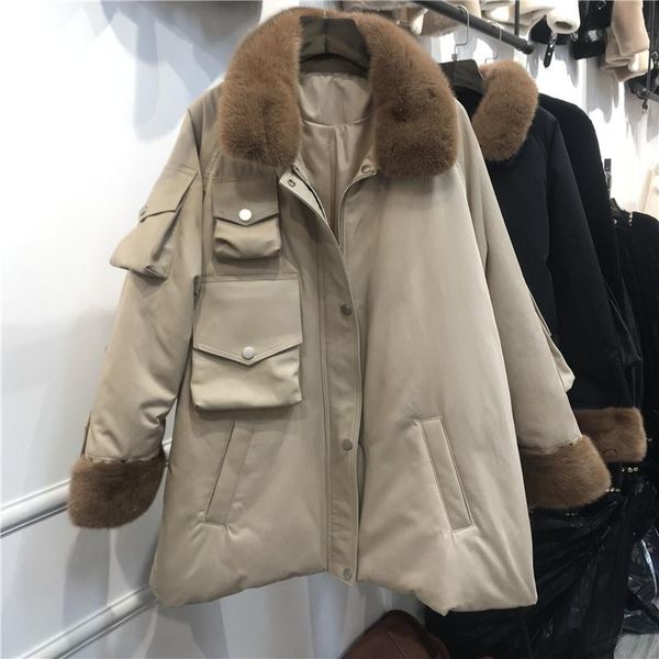 

women's down parkas coat of genuine chinese style in 2021, Black