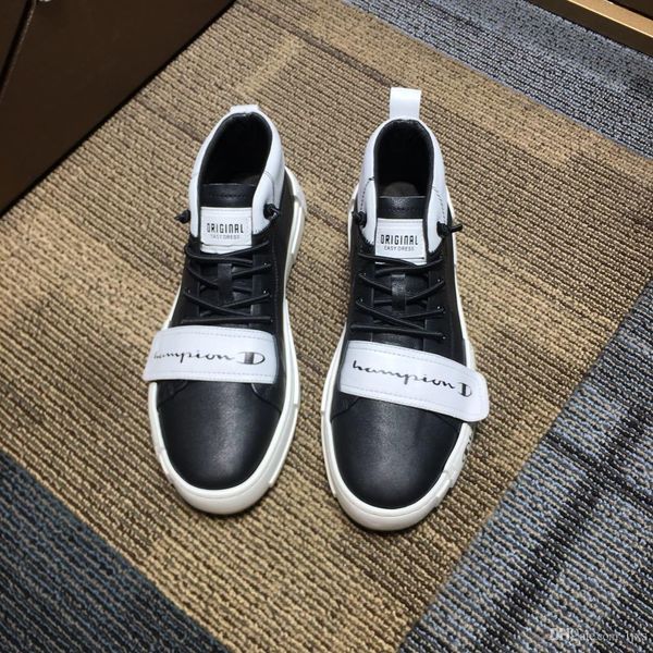 

2020 zapatillas deporte lujo black leather surface printed letters with buckle trim walking shoes high luxury brands sneaker#1f