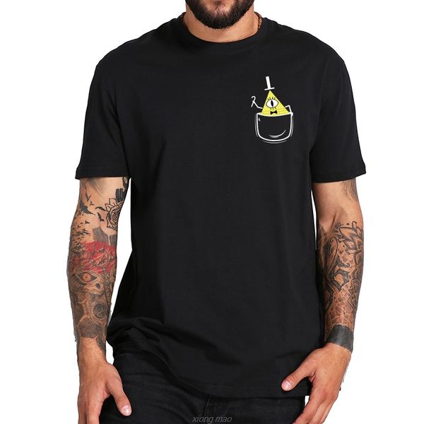 

размер eu 100% t shirt tv animation гравитация водопад билл cipher карманный дизайн homme с коротким рукавом повседневные tops спорт толстов