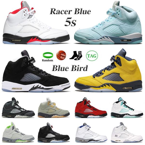 

racer blue 5s men basketball shoes oreo unc stealth 2.0 raging red international flight metallic green oregon white cement 5 sports sneakers