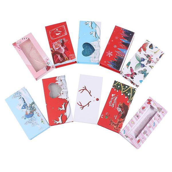

false eyelashes 1pcs 3d mink pack boxes christmas beauty 5d packaging makeup magnetic 25mm fake cases bulk