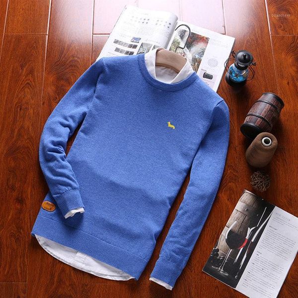 

mens pullover sweaters embroidered spring cotton o neck blaine sweater jumpers winter autumn male knitwear men -3xl1, White;black