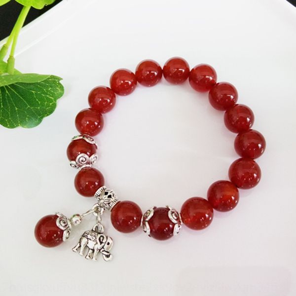 

natural red bracelet for women to attract money and transport small elephant buddha pearl agate bracelet agate single circle buddha beads st, Golden;silver