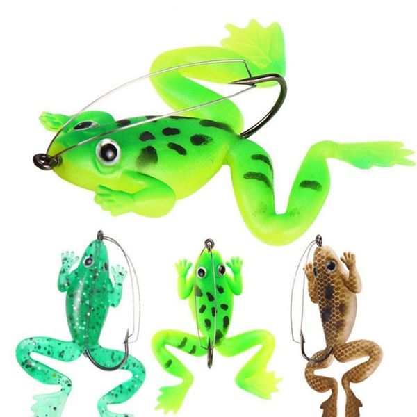 

1pcs frog fishing lure 6cm 5.2g sile soft bait 3 colors artificial frog fishing bait with hook pesca fishin jllrga