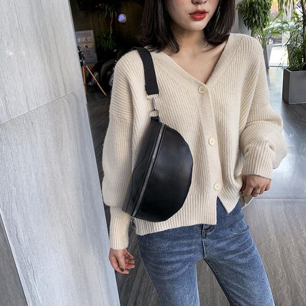 

waist bags 2021 korean shoulder bag women's casual fashion wide strap ladies chest1