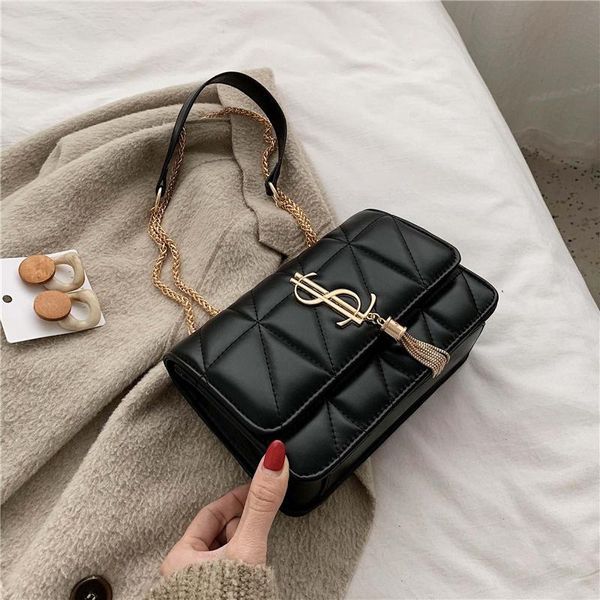 

fringed chain small flap bags for women 2020 fashion soft leather crossbody bags ladies messenger shoulder diagonal package