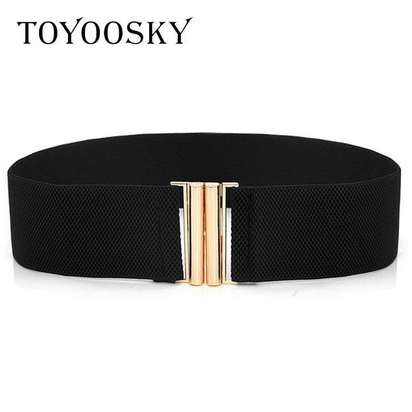 

2020 women wide elastic waist belt hengreda dress belt accessories stretch elastic wide corset waist metal buckle, Black;brown