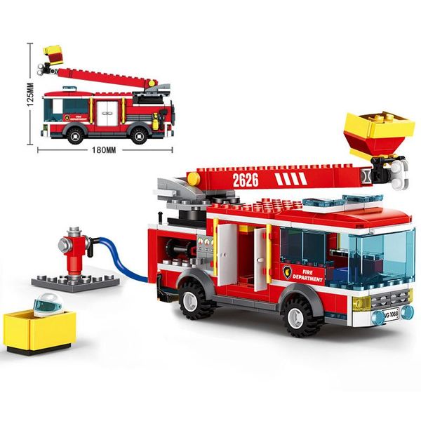 

wange 275pcs city fire ladder truck model building blocks compatible fireman figures bricks diy construction toys for children wmtaqu