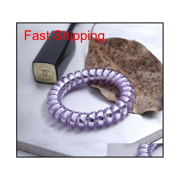 

metal color 25 colors telephone wire cord headbands for women elastic hair bands rubber ropes hair ring gir qyllrz bdefashion, Silver