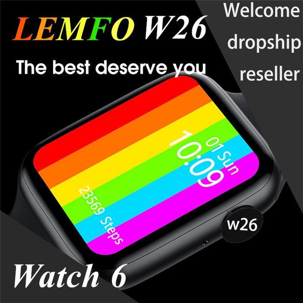 

factory new model w26 1.75 hd screen smart watch 2020 ppg + ecg body temperature bluetooth call ip68 waterproof men women smartwatch
