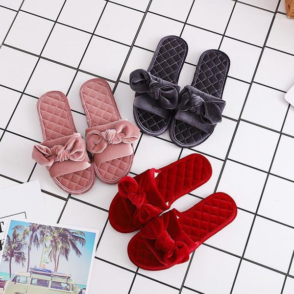 

2021 new gold velvet cotton slippers women's fashion home slippers solid color warm shoes flat bottom women house1, Black