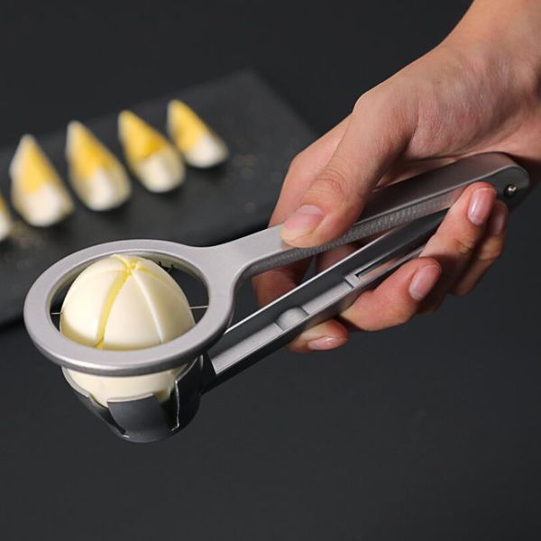 

new}boiled dividers stainless steel cutting divider handle section cutter multifunction egg slicer kitchen cooking tool dhc3474