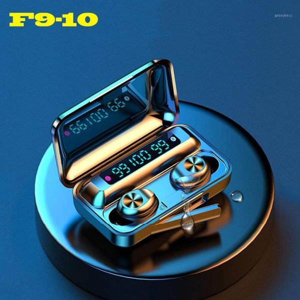 

f9 tws wireless bluetooth earphone 5.0 headphones sport headset led touch bilateral call for elephone smartphone1