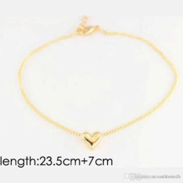 

girl fashion simple heart ankle bracelet chain beach foot sandal jewelry c00021 smad, Red;blue