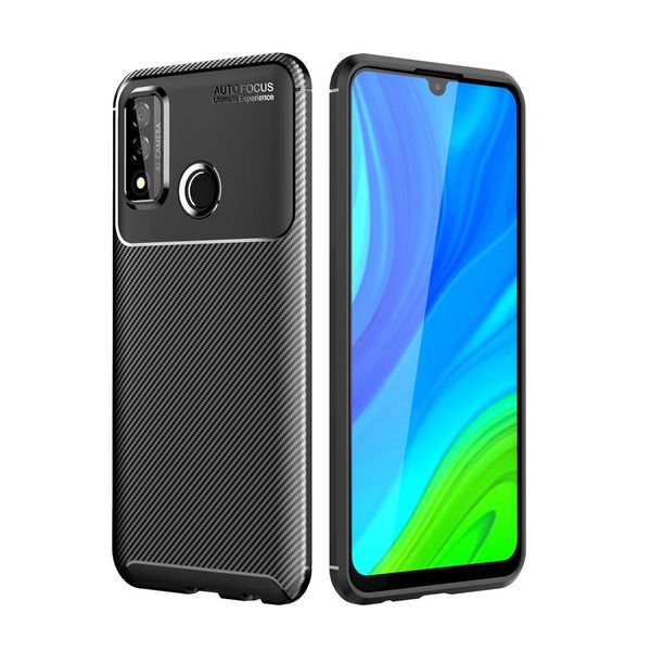 

for huawei p smart 2020 carbon fiber texture shockproof tpu case