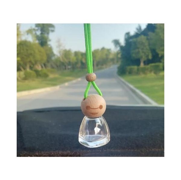 

glass car perfume bottle with wood lid hanging rearview ornament air freshener for essential oils diffuser fragran jllrol outbag2007