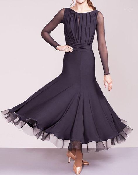 

2020ladies ballroom dance dress standard costumes spandex ballroom dance dress for women competition dresses1, Black;red