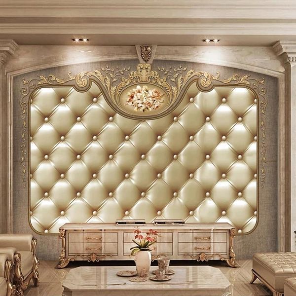 

custom 3d p wallpaper for bedroom walls mural european style soft bag luxury living room tv background decor wall painting