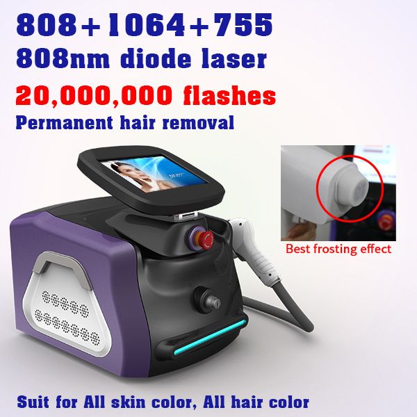 

3wavelengths diode laser fast hair removal no pains effect selling suit all skin type foe salon spa clinic use, Black