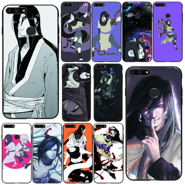 

animation naruto orochimaru black mobile phone box huawei honor 7a 8x 9 10 10lite 9x 20 20s view30 / 30pro case