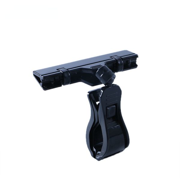 

black clear retail price tag holder clamp sign clips gripper attached to cube or suspended shelf wall mount | loripos