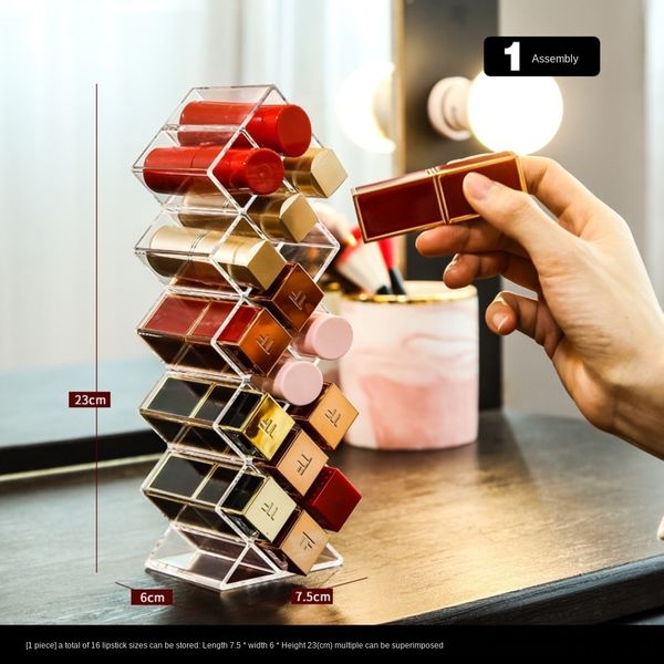 

cc03n lipstick household lipstick multi-grid storage box boxstorage small plaid shelf deskcosmetic finishing box girlsinternet celebrity