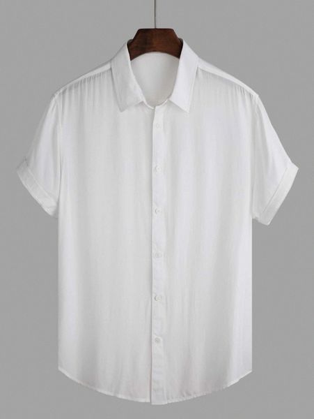 

men button up solid shirt s7me#, White;black