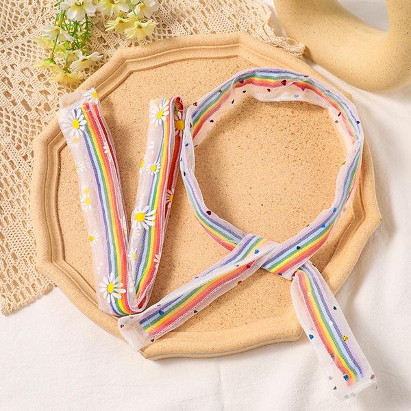 

rainbow chiffon headband girls cute hair holder kids star cloud headband sweet turban bandanas women fashion hair accessories h bbyxnd, Black;brown