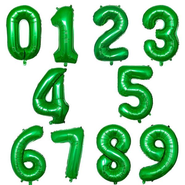 

lqdt new 40inch foil number balloons green number balloons jungle party helium balloon boy birthday baby shower globos decor