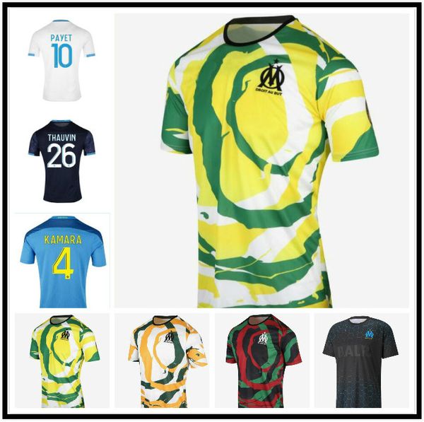 

2020/21 olympique de marseille men soccer jersey 2020 2021 om marseille maillot de foot payet thauvin benedetto erseys marseille shirts, Black;yellow