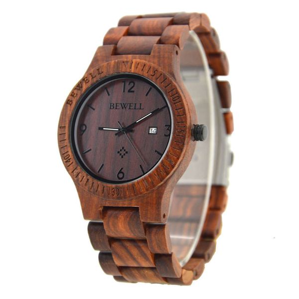 

made watch fried street bewell custom wood watch men's quartz watch, Slivery;brown