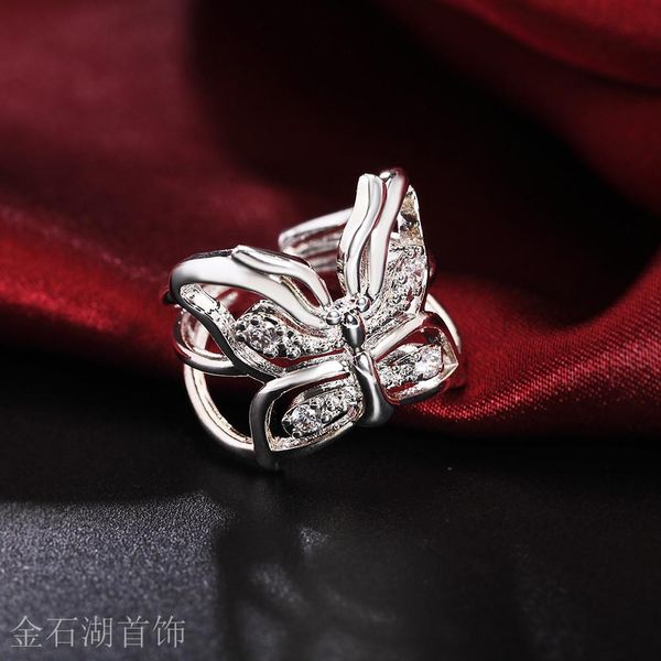

new silver color women lady cute wedding party gift fashion charm crystal hollow butterfly ring sweet style r035 h bbyfab