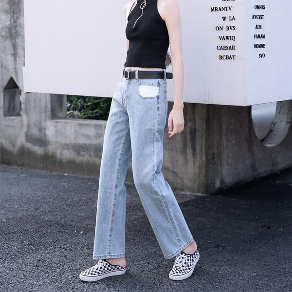 

woman jeans high waist clothes wide leg denim clothing blue streetwear vintage quality 2020 fashion harajuku straight pants1