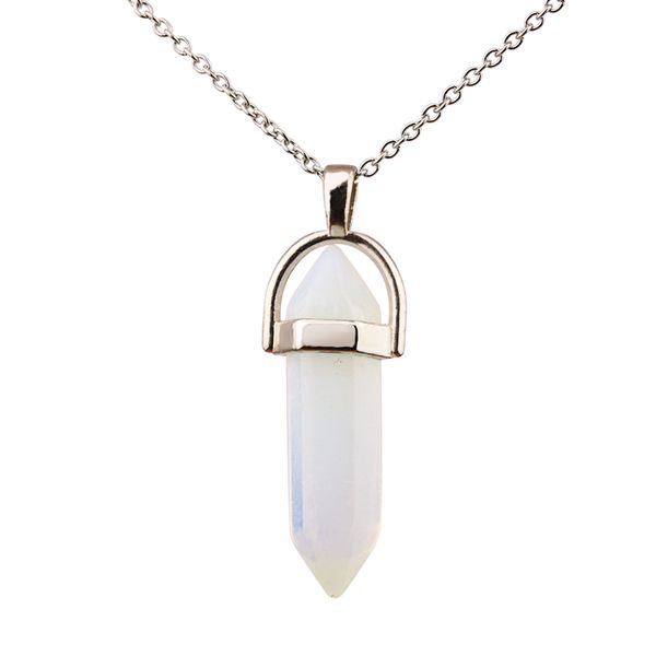 

opal six angle shape pendant necklace fashion women jewelry, Silver