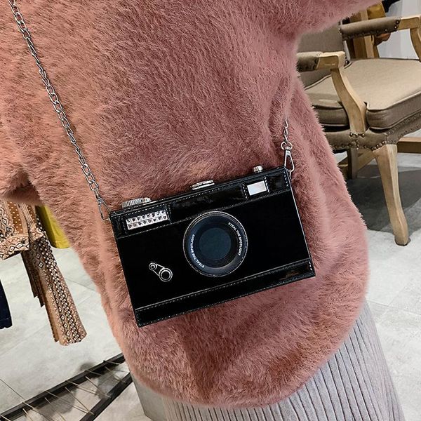 

vintage fashion women leather case camera shape shoulder bag funny handbag messenger crossbody bags for phone keys