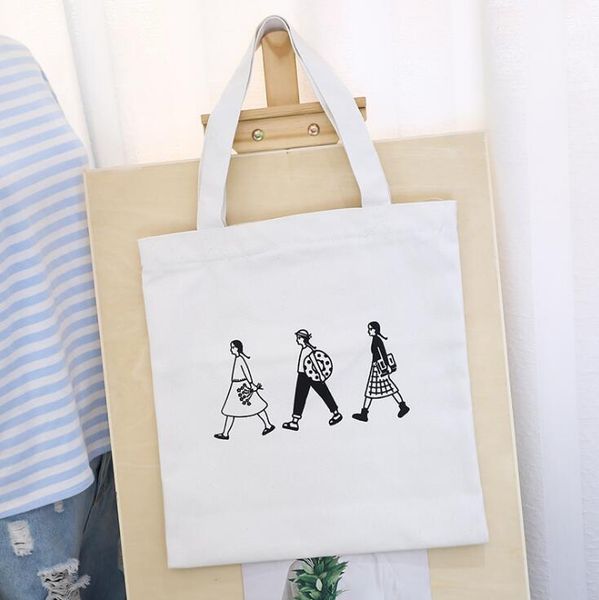 

Ladies Handbags Canvas Tote Bag Cotton Cloth Shoulder Shopper Bags for Women 2020 Eco Foldable Reusable Shopping Bags Grocery GD328