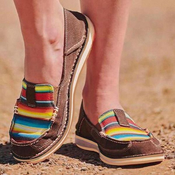 

women's single shoes 35-43 yards european leopard color round head women flat heel single shoes suede trendy women's shoes #4f6f