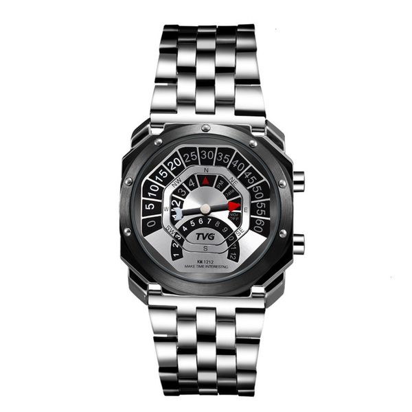 

new watch compass watch binary tvg display electronic watch 30 meters waterproof at home and abroad, Silver