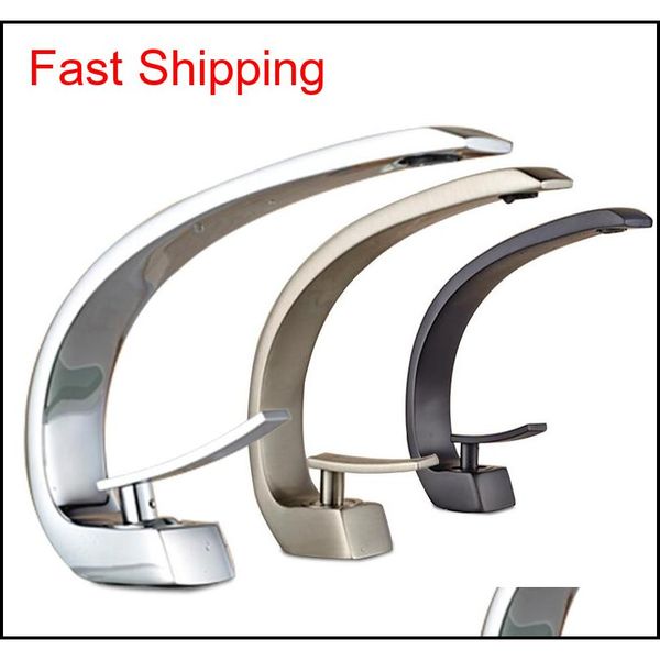 

wholesale and retail luxury elegant c curved bathroom basin faucet single handle hole vanity sink mixer tap and cold mixer bc3zy