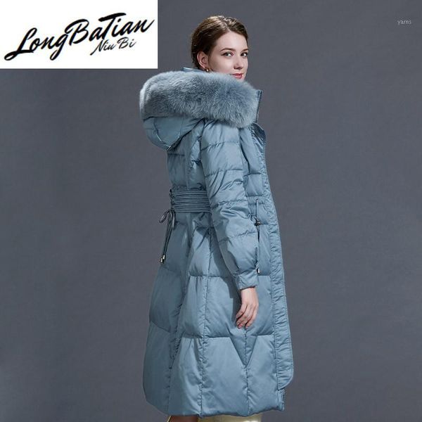 

fur real collar down jacket winter women clothes 2020 korean long coat female warm parka manteau femme y9741, Black