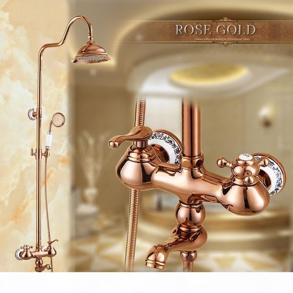 

rain dual faucet bath tap 8 luxury handle rose uythner golden shower mounted mixer wall finish set switch and azepi packing2010